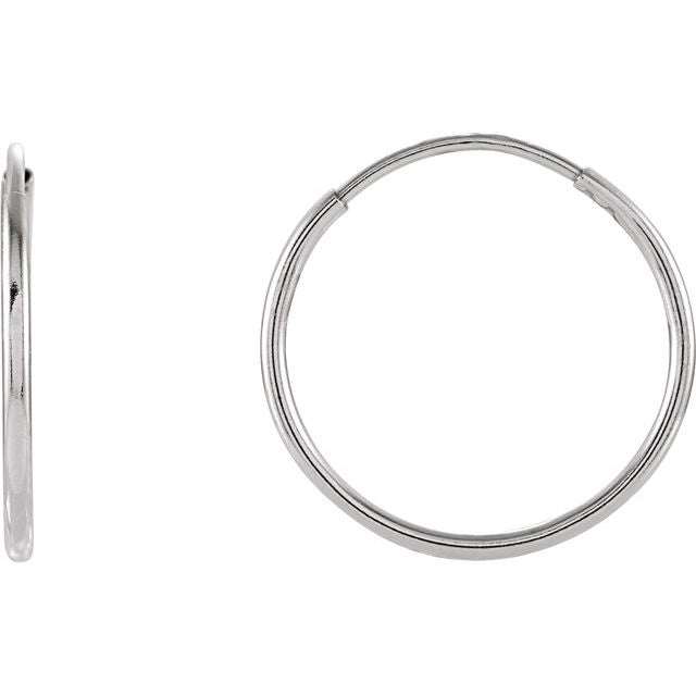 14K Gold Endless Hoop Earrings - Options Available