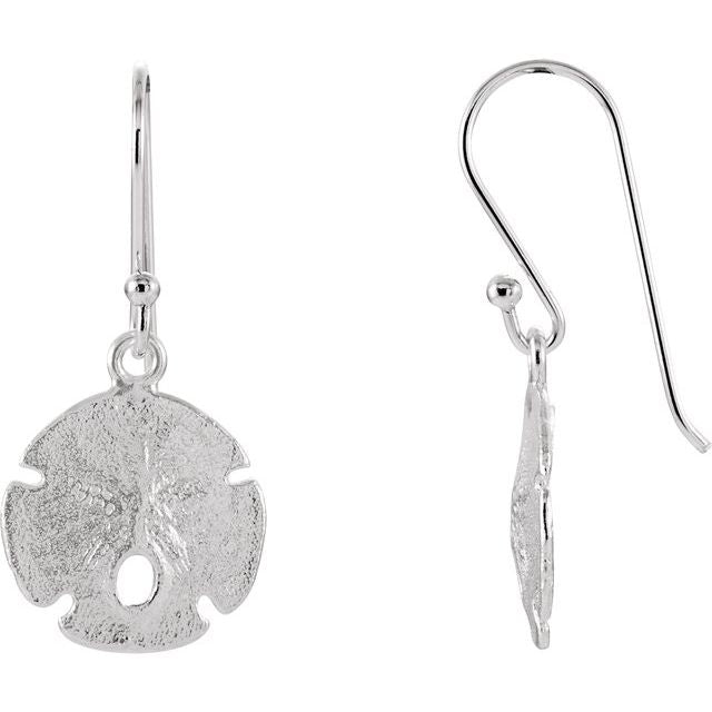 Sterling Silver Coastal Sand Dollar Backless Earrings