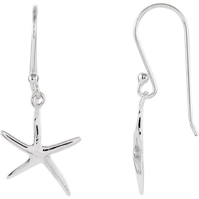 Sterling Silver Starfish Design Backless Earrings - Ocean-Inspired Chic