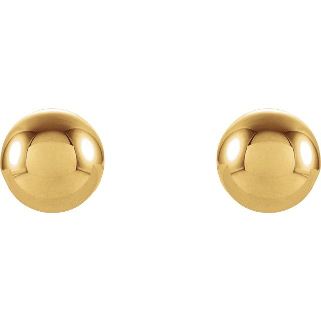 14K Yellow Gold 3 mm Ball Stud Earrings - Timeless Elegance