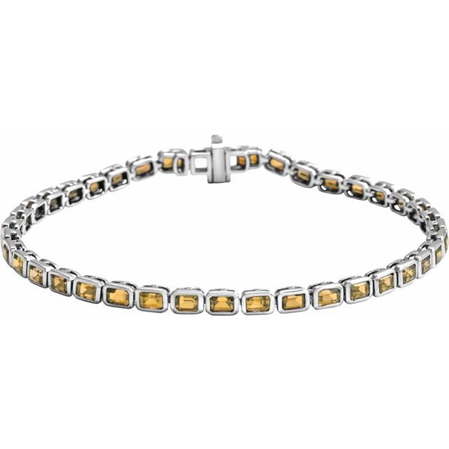 14K Gold Lab-Grown Blue Sapphire Line Bracelet
