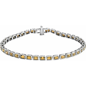 14K Gold Lab-Grown Blue Sapphire Line Bracelet