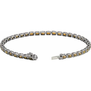 Lab-Grown Blue Sapphire Line Bracelet