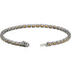 14K Yellow Gold, 7x5 mm Lab-Grown Blue Sapphire Bracelet