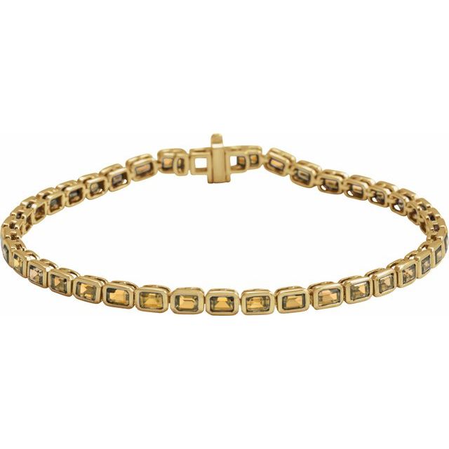 14K Gold Lab-Grown Blue Sapphire Line Bracelet