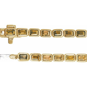 Lab-Grown Blue Sapphire Line Bracelet