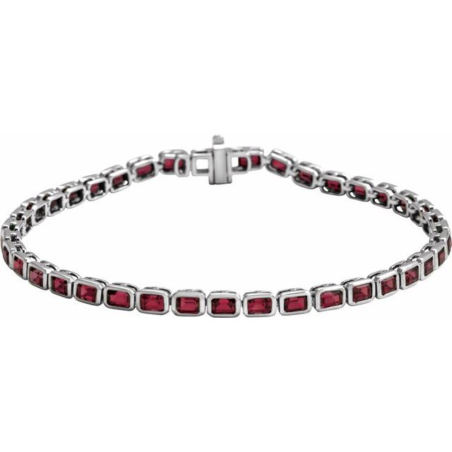 14K Gold Lab-Grown Blue Sapphire Line Bracelet