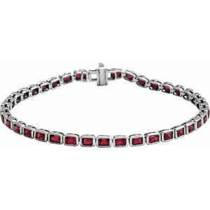 14K Gold Lab-Grown Blue Sapphire Line Bracelet