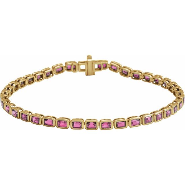 14K Gold Lab-Grown Blue Sapphire Line Bracelet