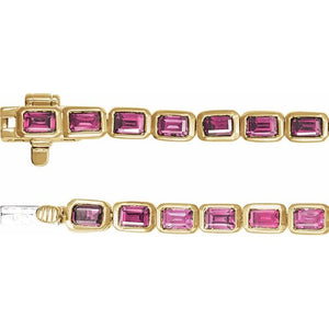 Lab-Grown Blue Sapphire Line Bracelet