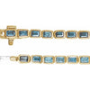 14K Yellow Gold, 7x5 mm Lab-Grown Blue Sapphire Bracelet