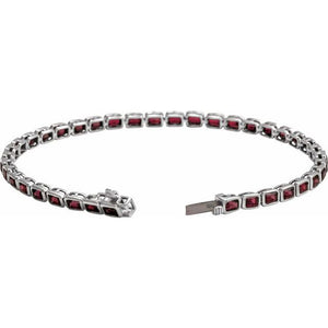 Lab-Grown Blue Sapphire Line Bracelet