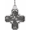 Sterling Silver 25x24 mm Four-Way Cross Medal Necklace - Faith Symbol