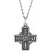 Sterling Silver 25x24 mm Four-Way Cross Medal Necklace - Faith Symbol