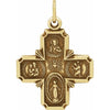 Sterling Silver 25x24  mm Four-Way Cross Medal 24