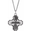 Sterling Silver 25x24 mm Four-Way Cross Medal Necklace - Faith Symbol