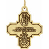 Sterling Silver 25x24 mm Four-Way Cross Medal Necklace - Faith Symbol