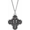 Sterling Silver 25x24 mm Four-Way Cross Medal Necklace - Faith Symbol