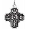 Sterling Silver 25x24  mm Four-Way Cross Medal 24