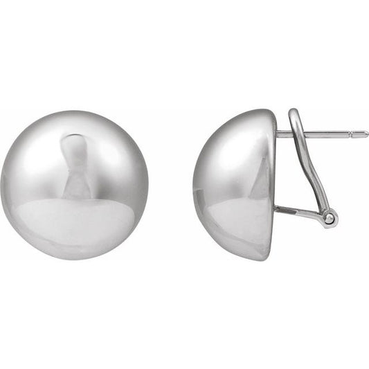Electroform Domed Drop Earrings in Sterling Silver