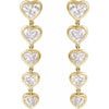 14K Yellow Gold, 2 3/4 CTW Heart-Shaped Lab-Grown Diamond Earrings