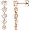 14K Yellow Gold, 2 3/4 CTW Heart-Shaped Lab-Grown Diamond Earrings