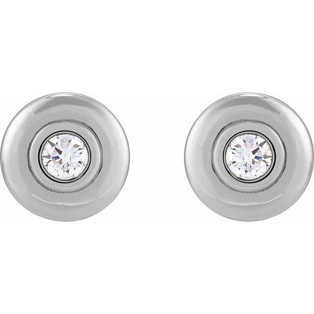 Silver 1/5 CTW Natural Diamond 3 mm Puffed Stud Earrings