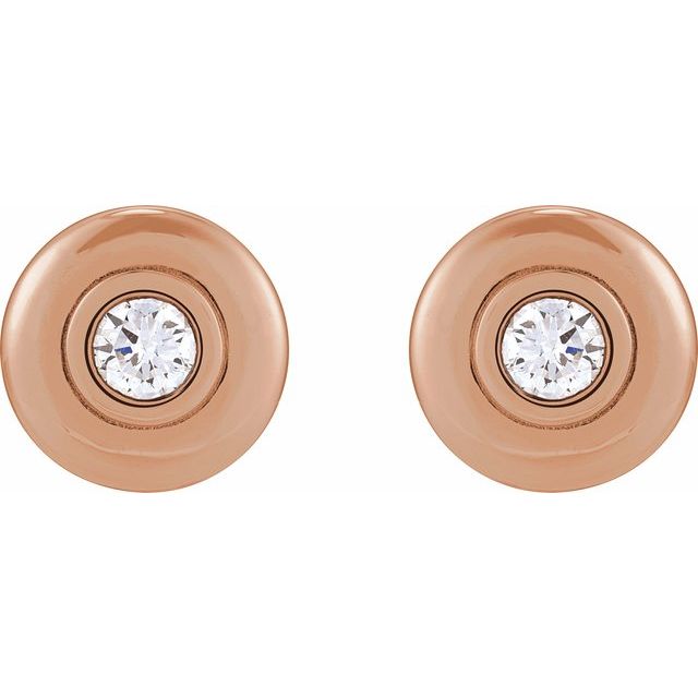 14K Rose Gold 1/5 CTW Natural Diamond Stud Earrings