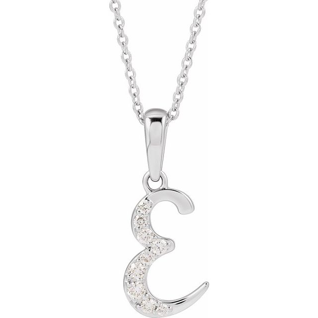 14K Gold Natural Diamond Initial Necklace - Options Available