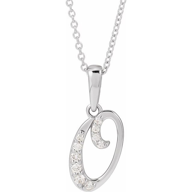 14K Yellow Gold, 18" Natural Diamond Initial E Necklace - Elegant Charm