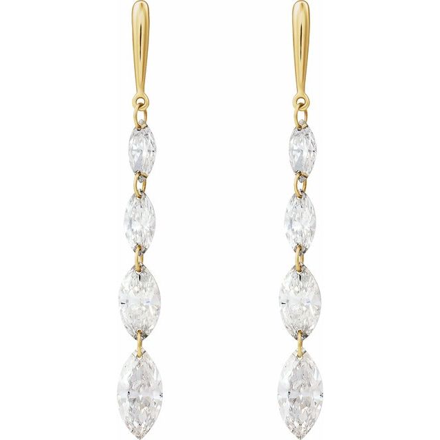 14K Yellow Gold 1.5 CTW Lab-Grown Diamond Drilled Earrings