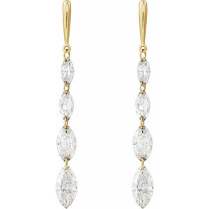 14K Yellow Gold 1.5 CTW Lab-Grown Diamond Drilled Earrings