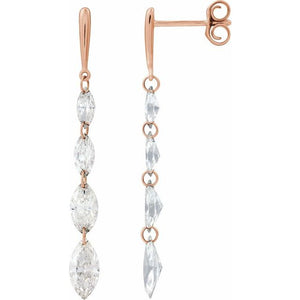 1 1/2 CTW Lab-Grown Diamond Drilled Earrings in 14K Gold