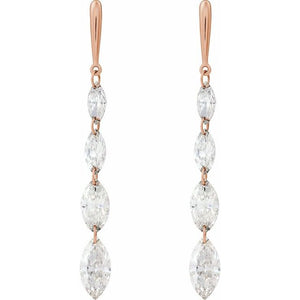 14K Yellow Gold 1.5 CTW Lab-Grown Diamond Drilled Earrings