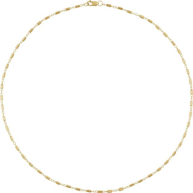 14K Yellow Gold, 1.7 mm Satellite Bar Cable 16" Chain