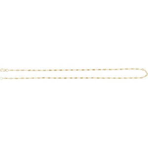 14K Yellow Gold, 1.7 mm Satellite Bar Cable 16
