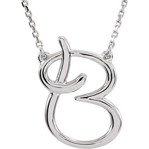 14K Gold Script Initial Necklace