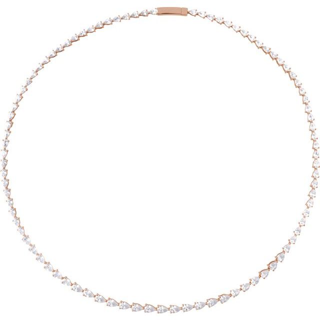 14K Gold Lab-Grown Diamond Line Necklace