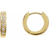 14K Yellow 1/10 CTW Natural Diamond Hinged 12.4 mm Hoop Earrings