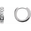 14K White Gold 15.8 mm Natural Diamond Hinged Hoop Earrings