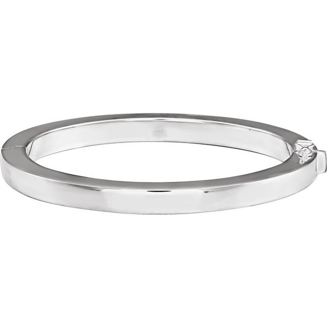 14K Gold Square Tube Hinged Bangle Bracelet