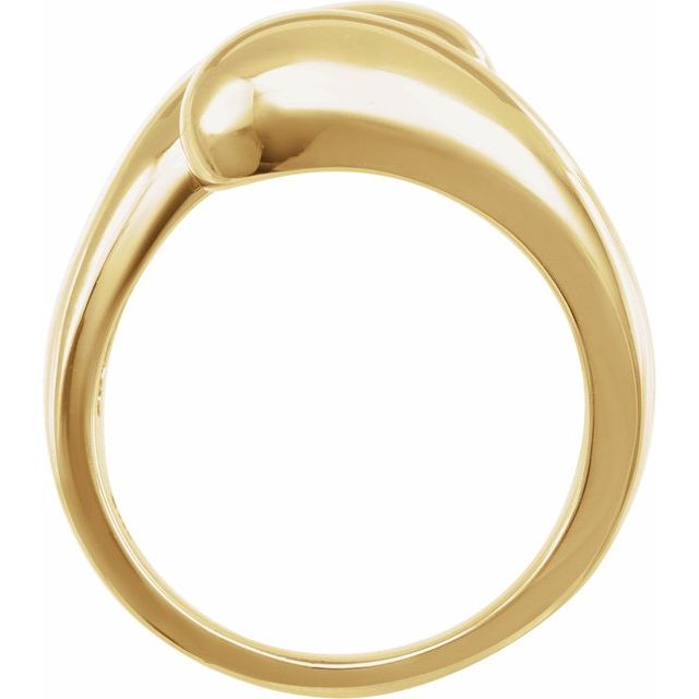 14K Gold Bypass Ring - Polished Design