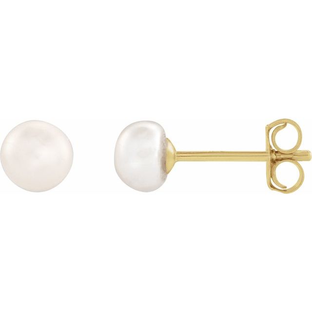 14K Gold Freshwater Cultured Pearl Earrings - Options Available