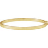 14K Yellow Gold 7x5 mm Hinged Bangle Bracelet - Modern Design