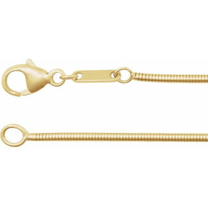 14K Yellow Gold 1.2 mm Boa Snake 7