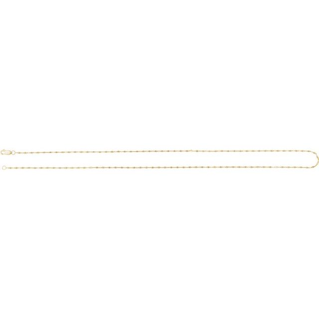 14K Yellow Gold, 1.5 mm Keyhole 16" Chain - Elegant Design