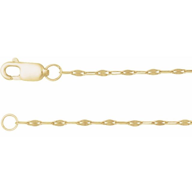 14K Yellow Gold, 1.5 mm Keyhole 7" Chain – Elegant Design