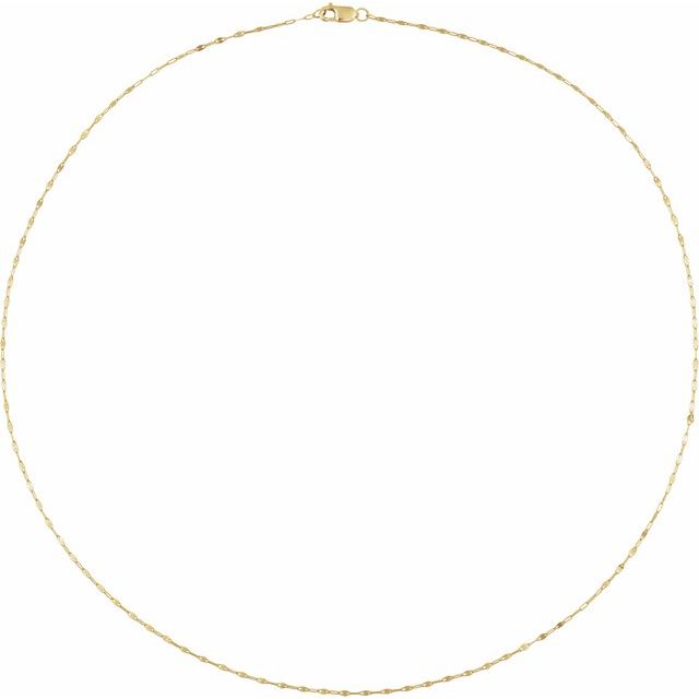 14K Yellow Gold, 1.5 mm Keyhole 16" Chain - Elegant Design