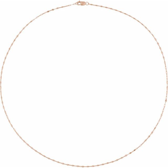 14K Yellow Gold, 1.5 mm Keyhole 16" Chain - Elegant Design