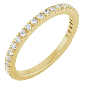 14K Gold & Platinum Lab-Grown Diamond French-Set Anniversary Band - Options Available